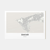 Dakar Map Landscape Poster
