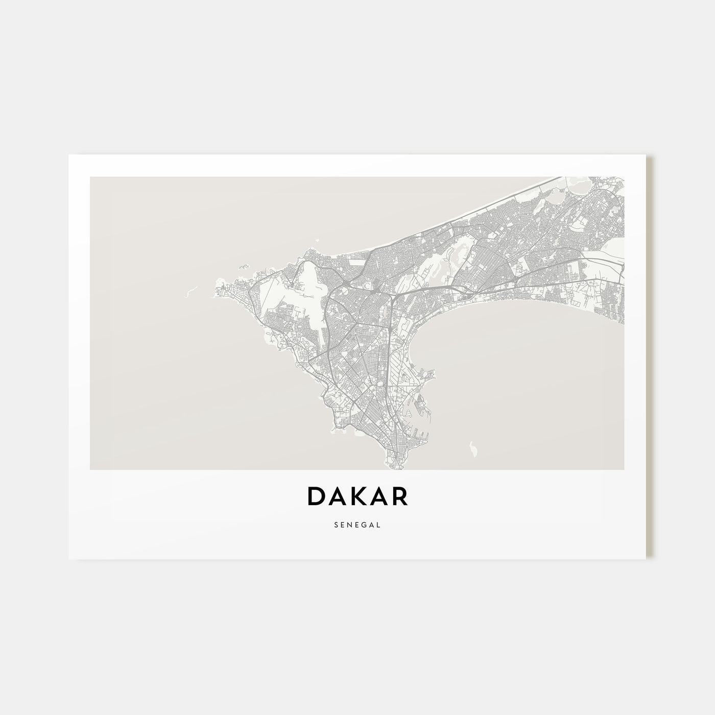 Dakar Map Landscape Poster