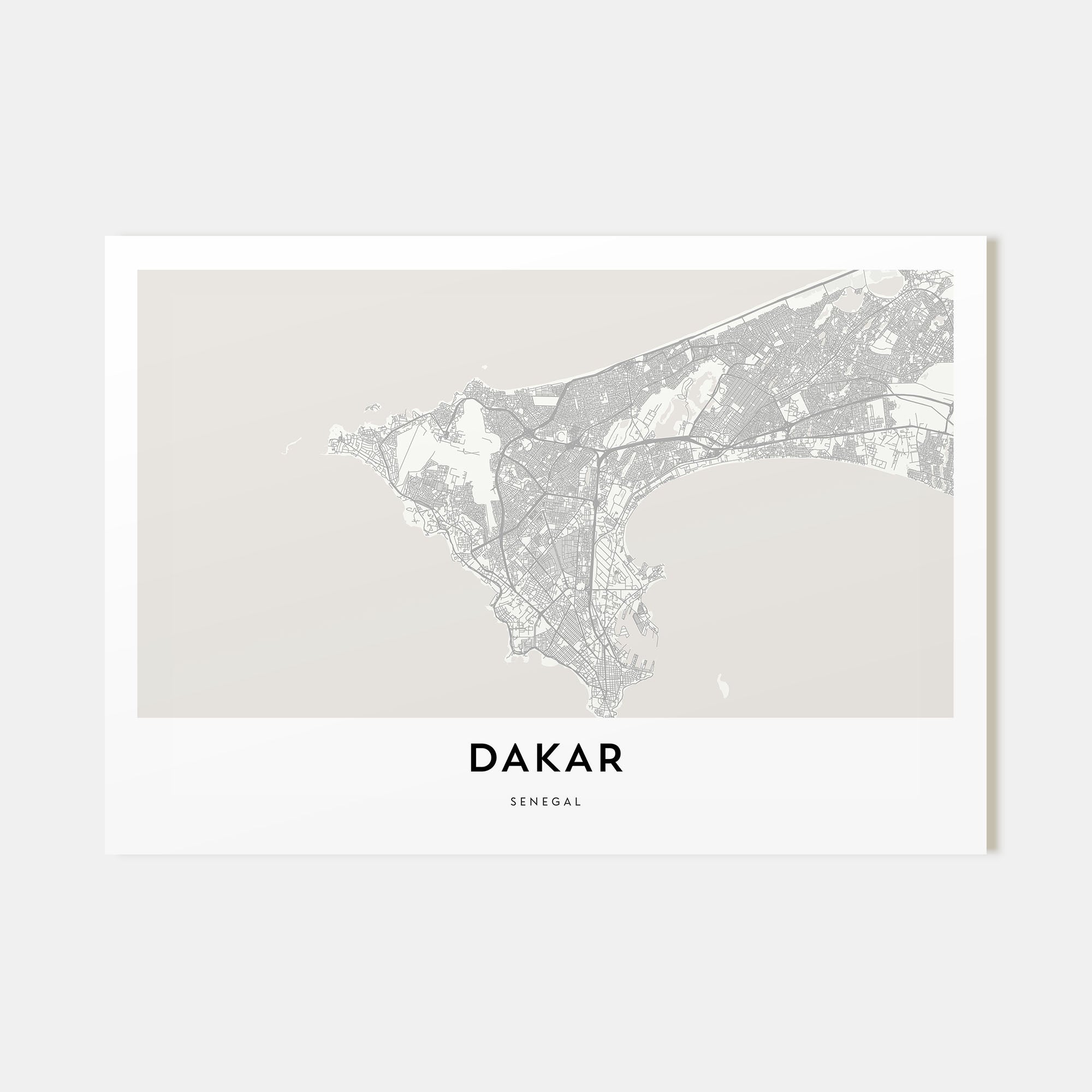 Dakar Map Landscape Poster