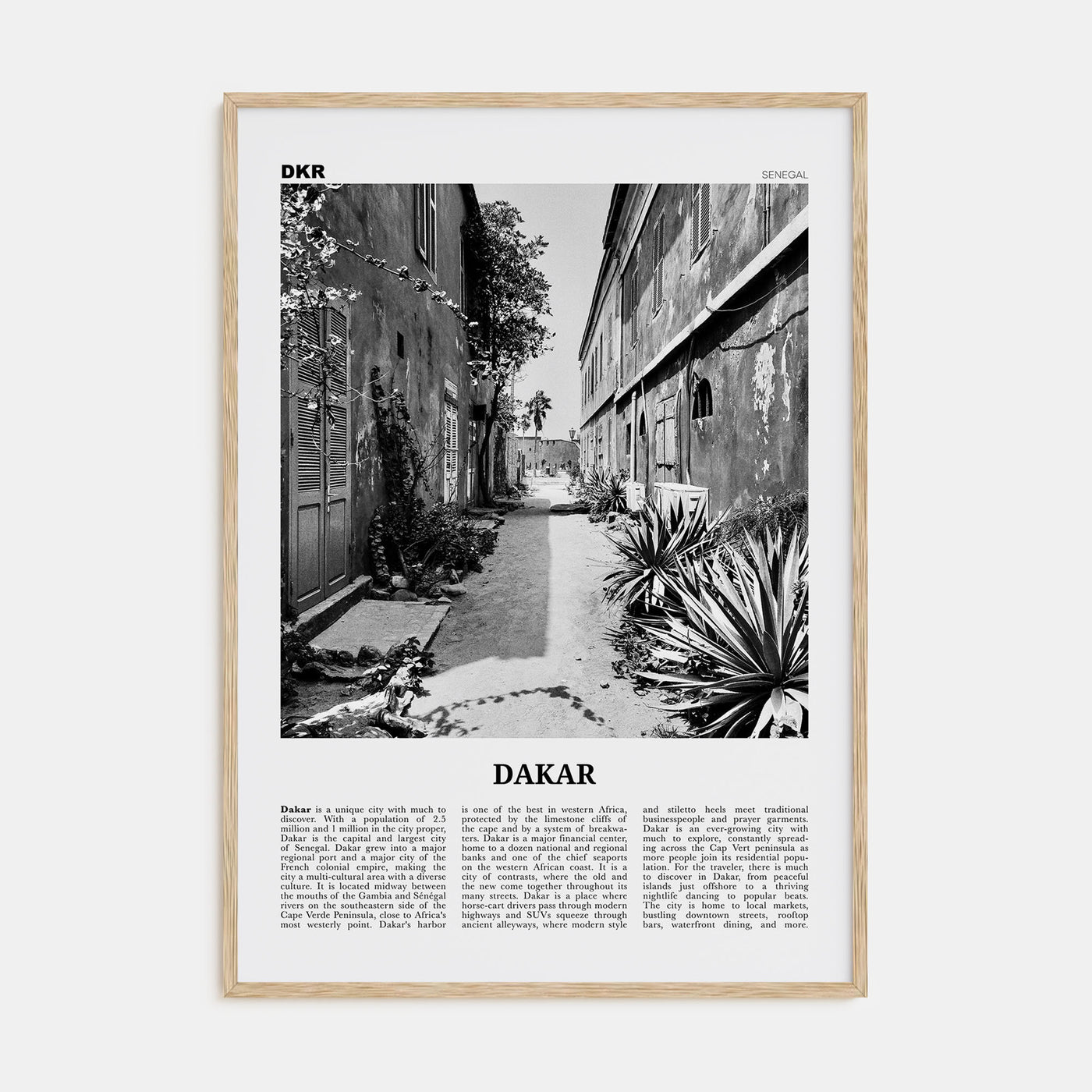 Dakar Travel B&W No 1 Poster