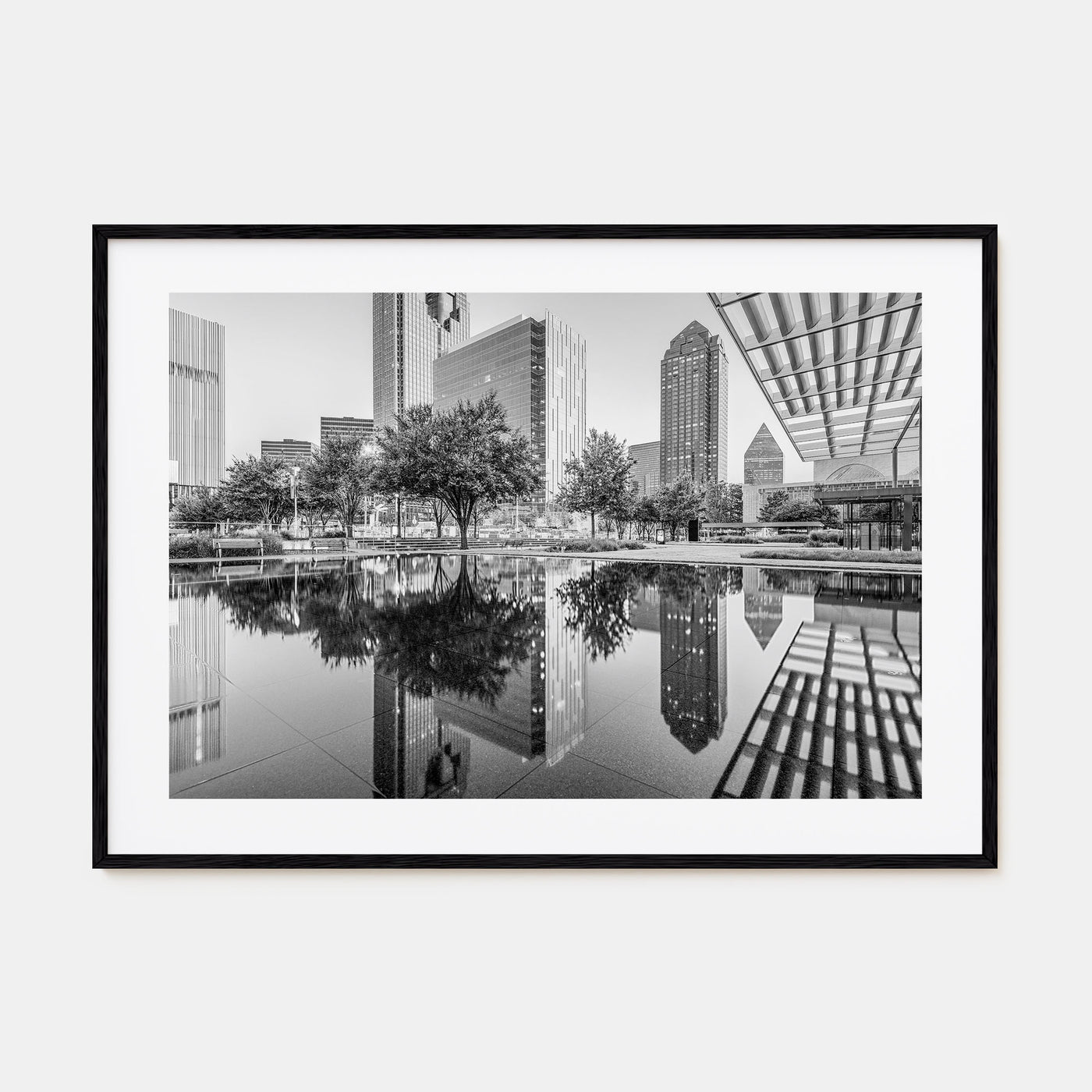 Dallas Landscape B&W Poster