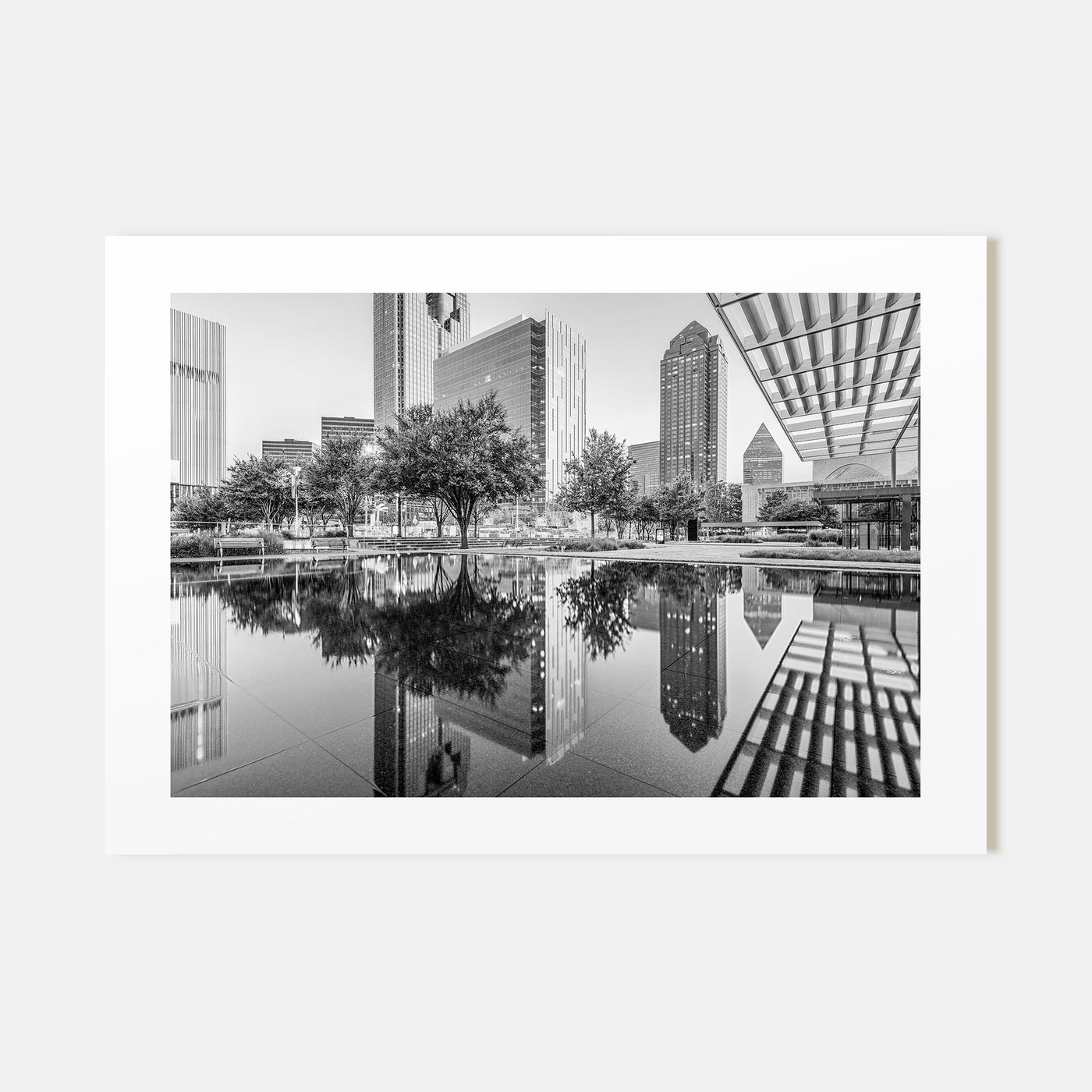 Dallas Landscape B&W Poster