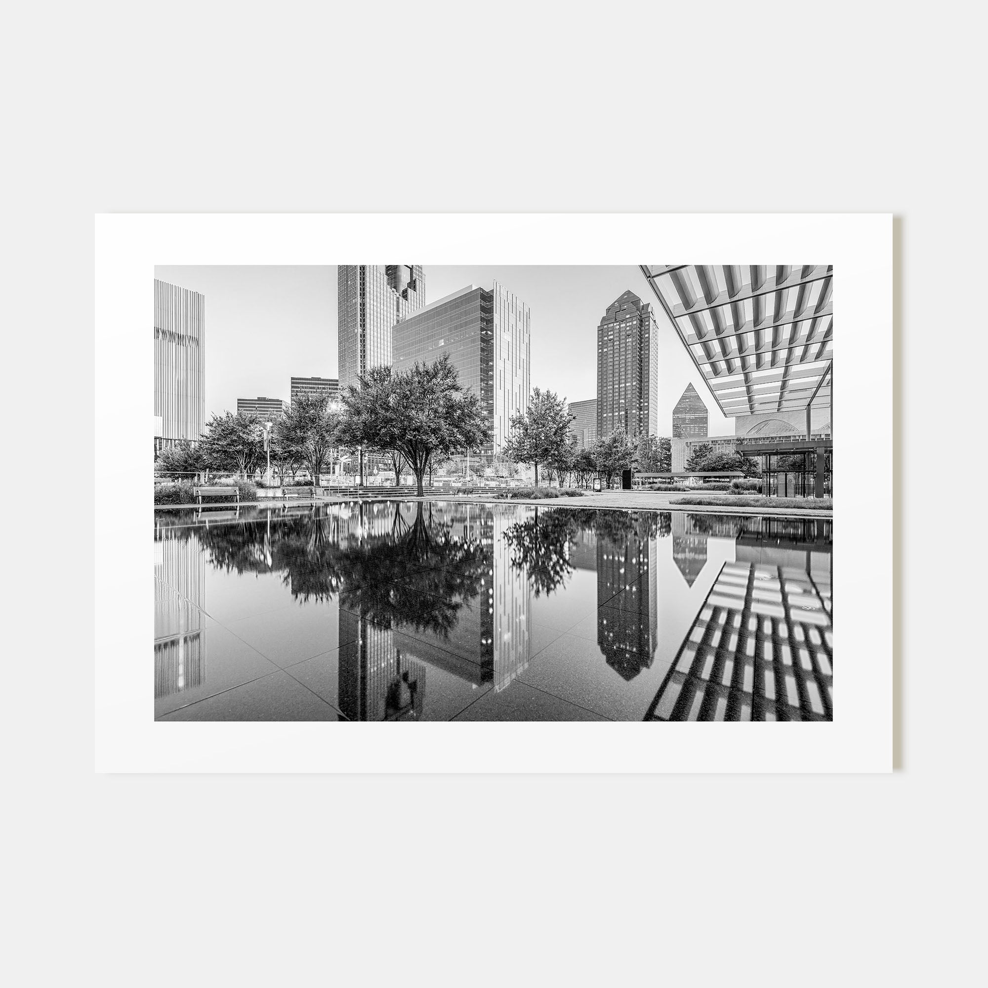 Dallas Landscape B&W Poster