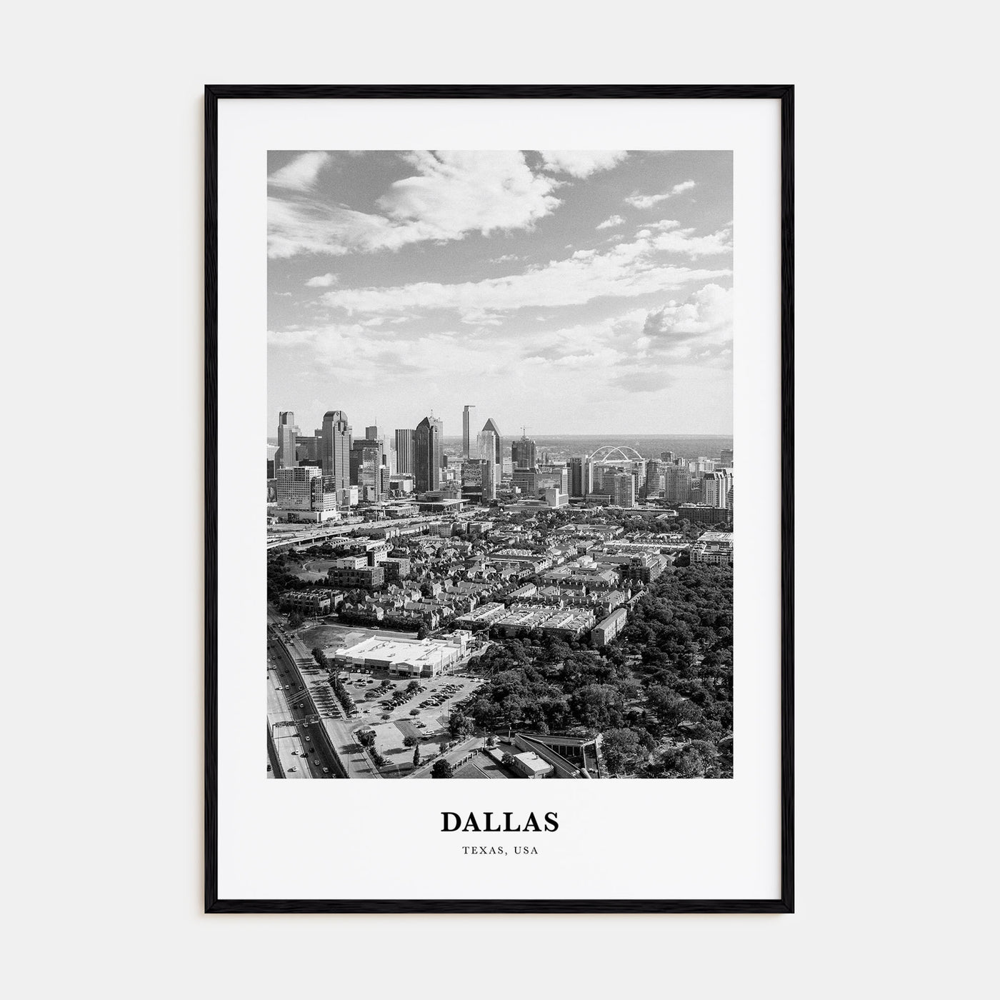 Dallas Portrait B&W No 3 Poster