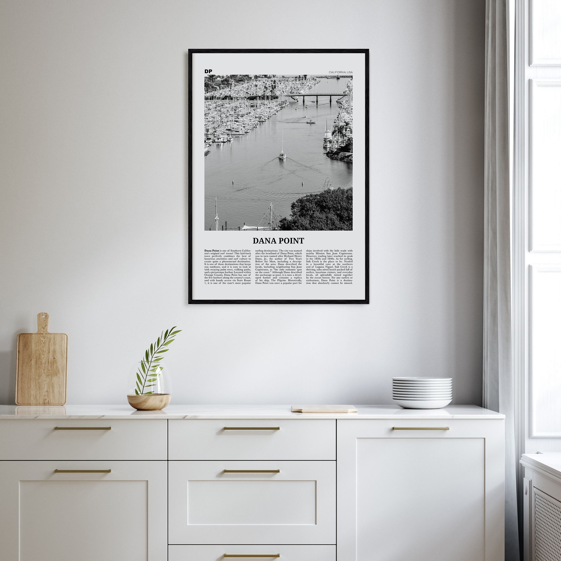 Dana Point Travel B&W Poster