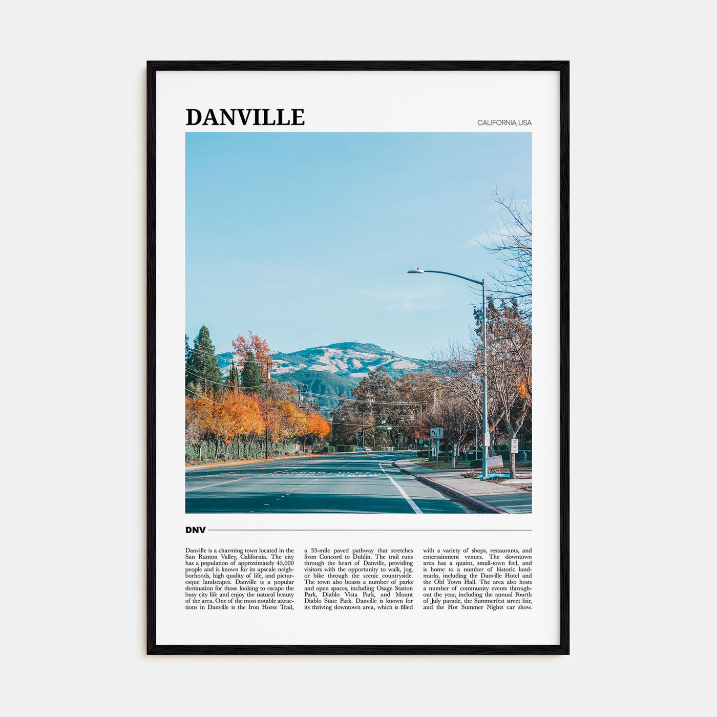 Danville, California Travel Color Poster
