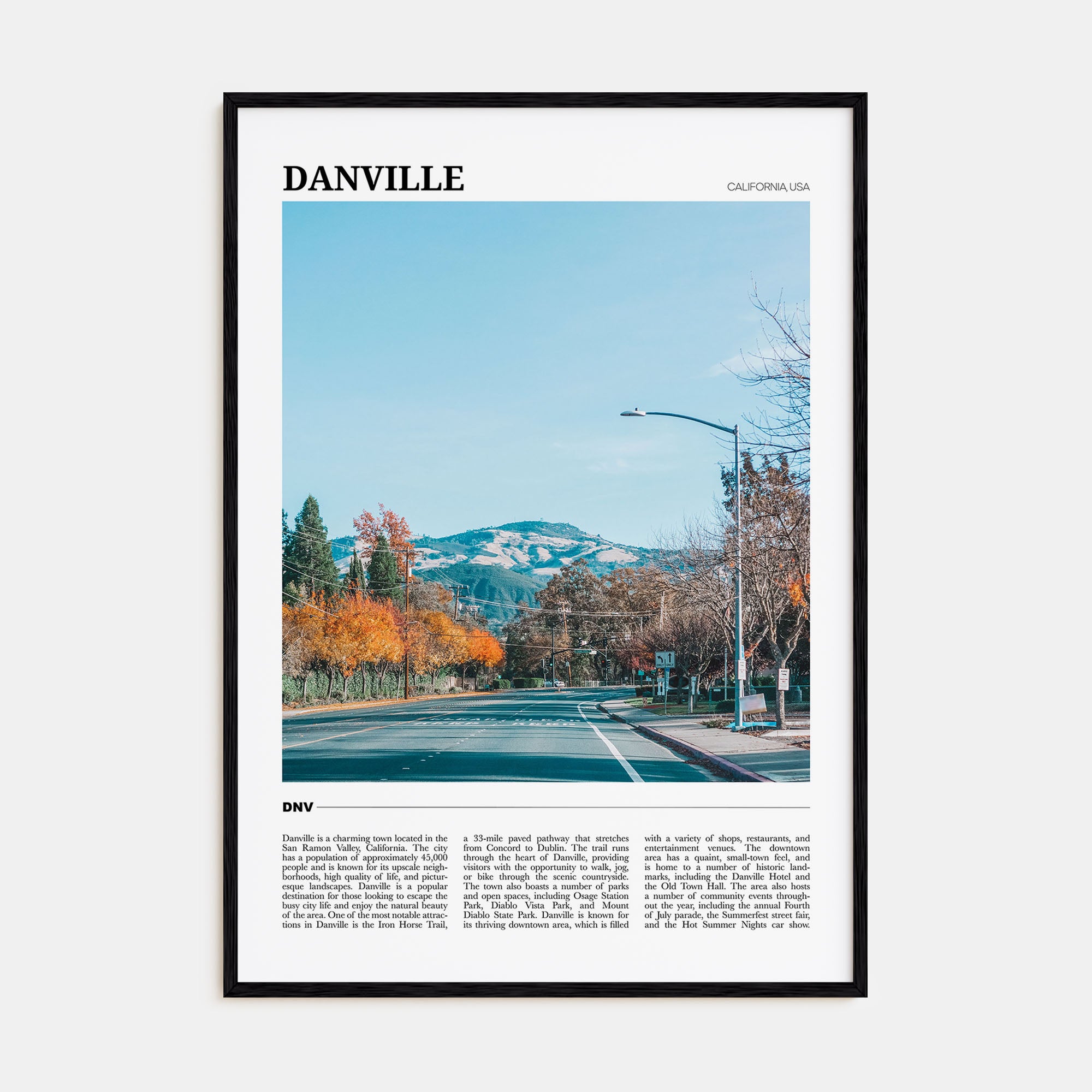 Danville, California Travel Color Poster