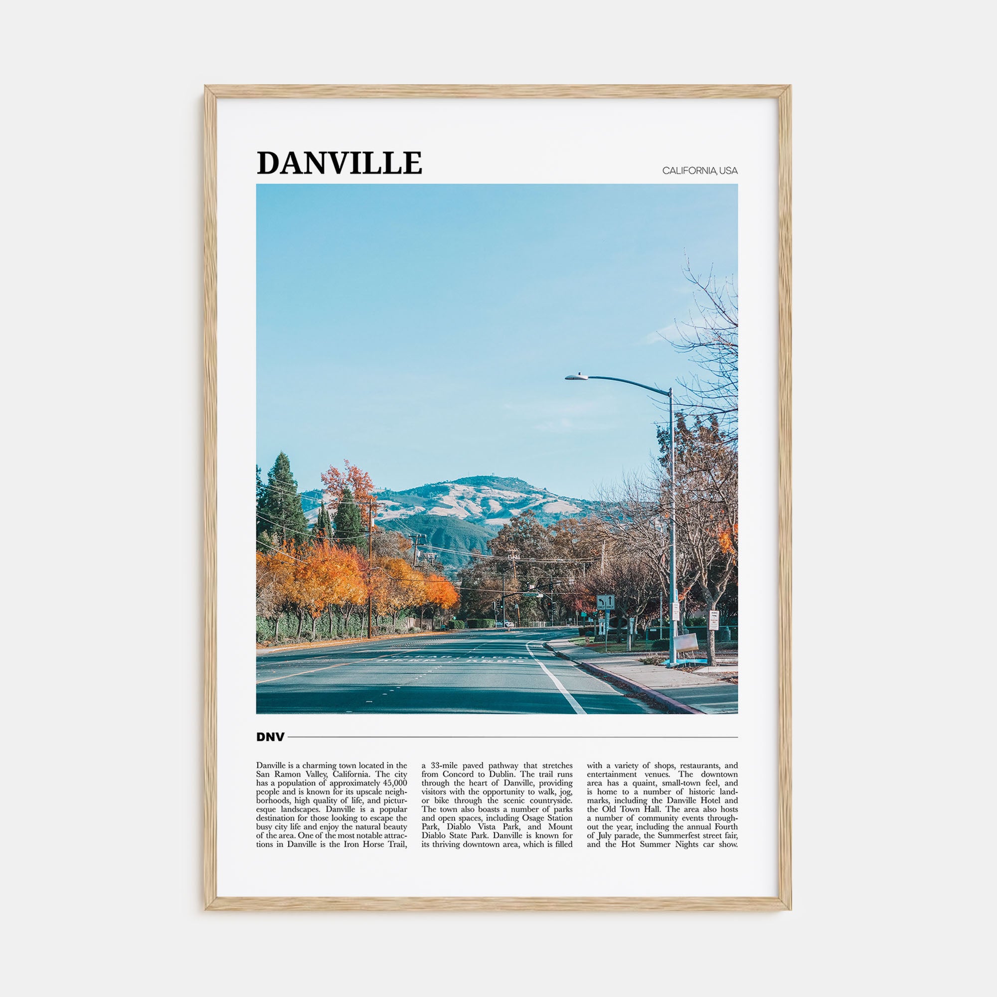 Danville, California Travel Color Poster