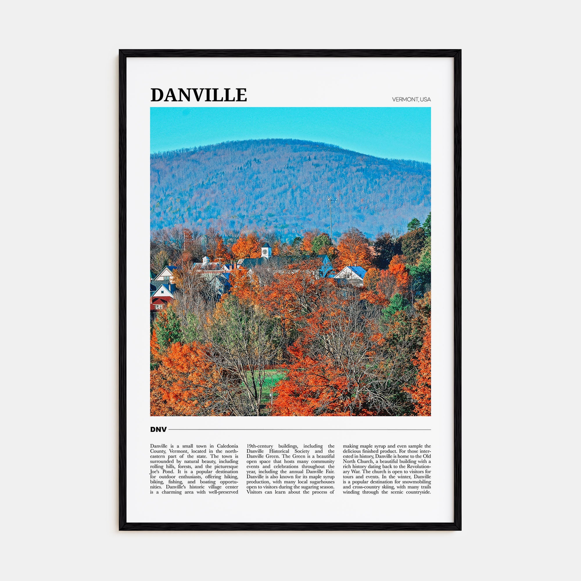 Danville, Vermont Travel Color Poster
