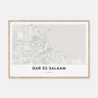 Dar es Salaam Map Landscape Poster