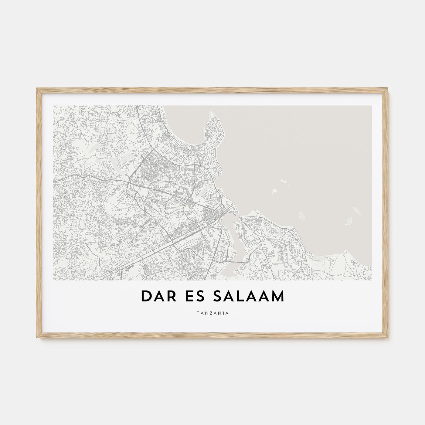 Dar es Salaam Map Landscape Poster