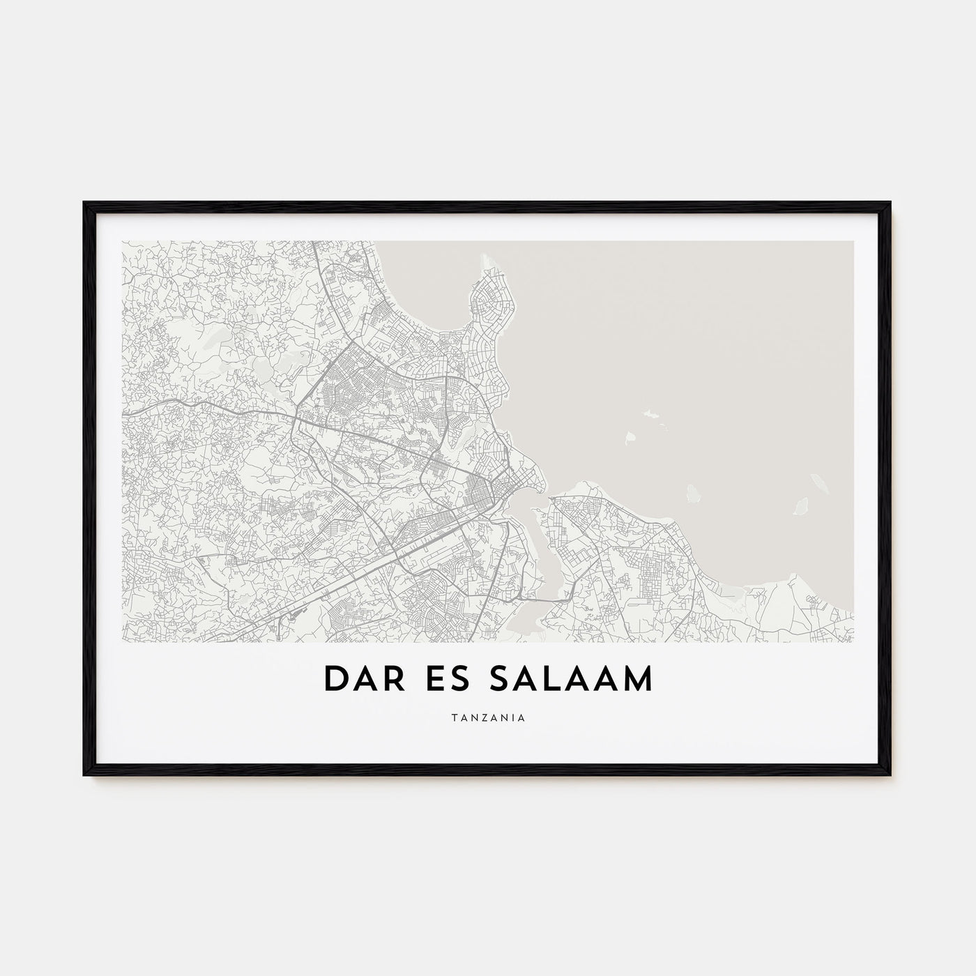 Dar es Salaam Map Landscape Poster