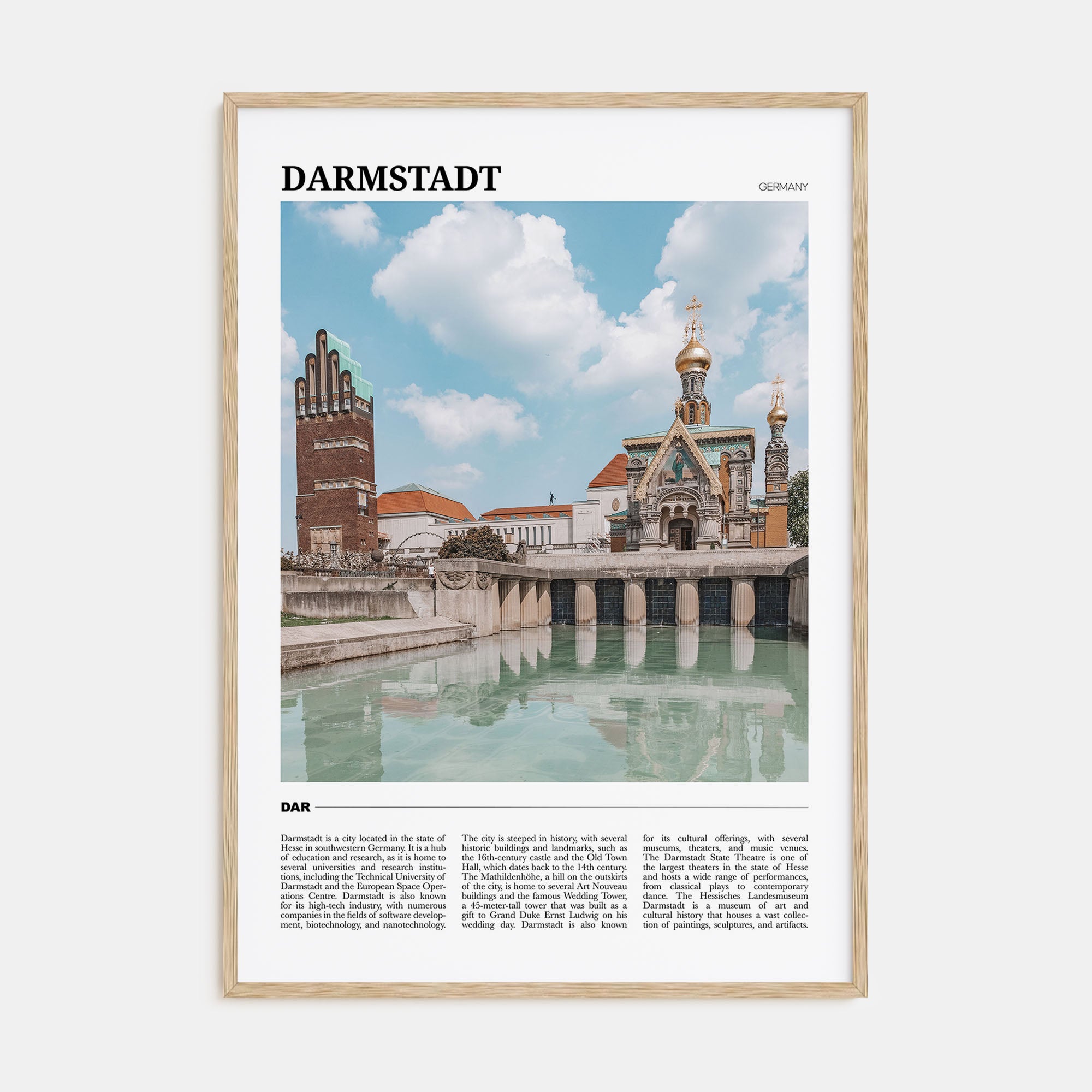 Darmstadt Travel Color Poster