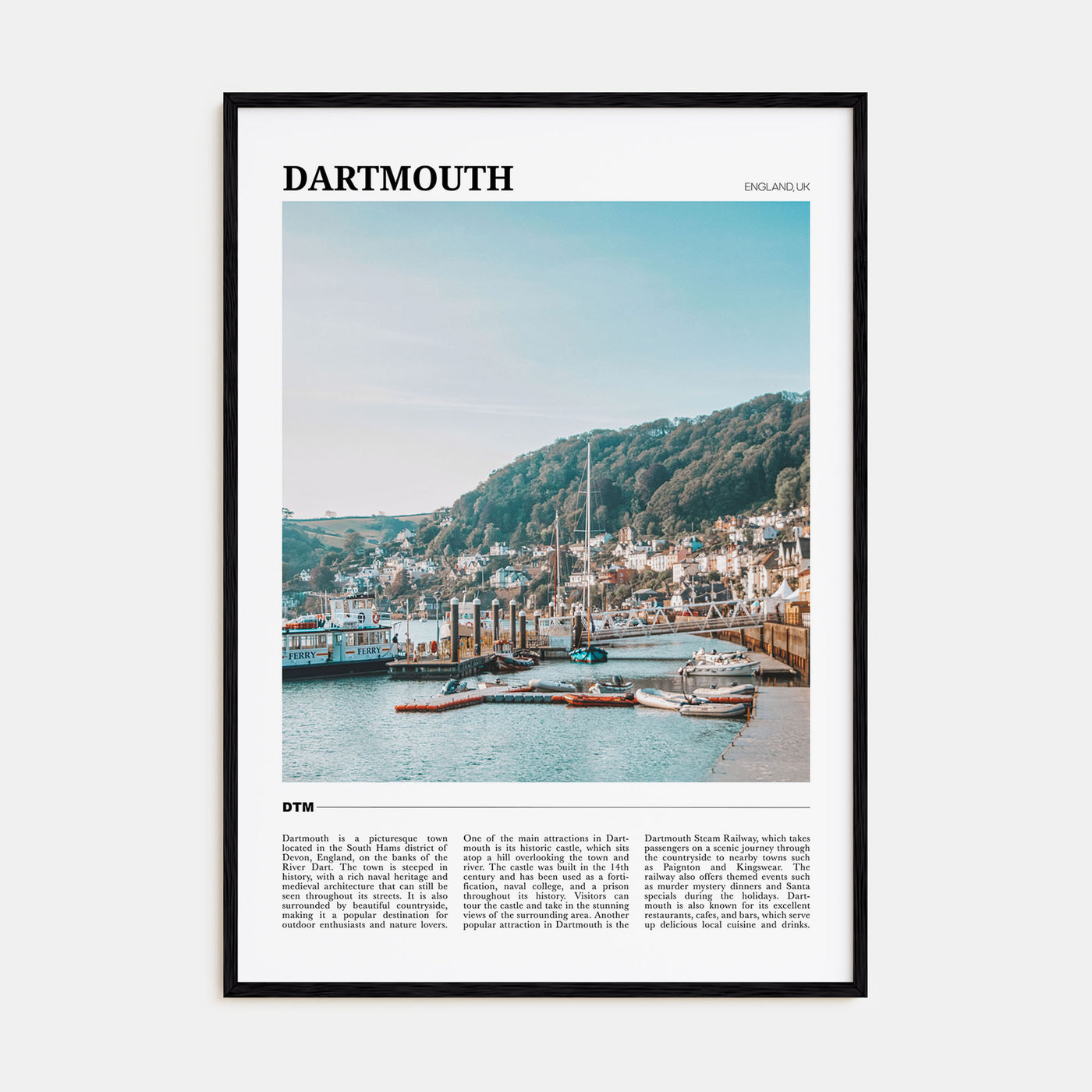 Dartmouth, England Travel Color Poster
