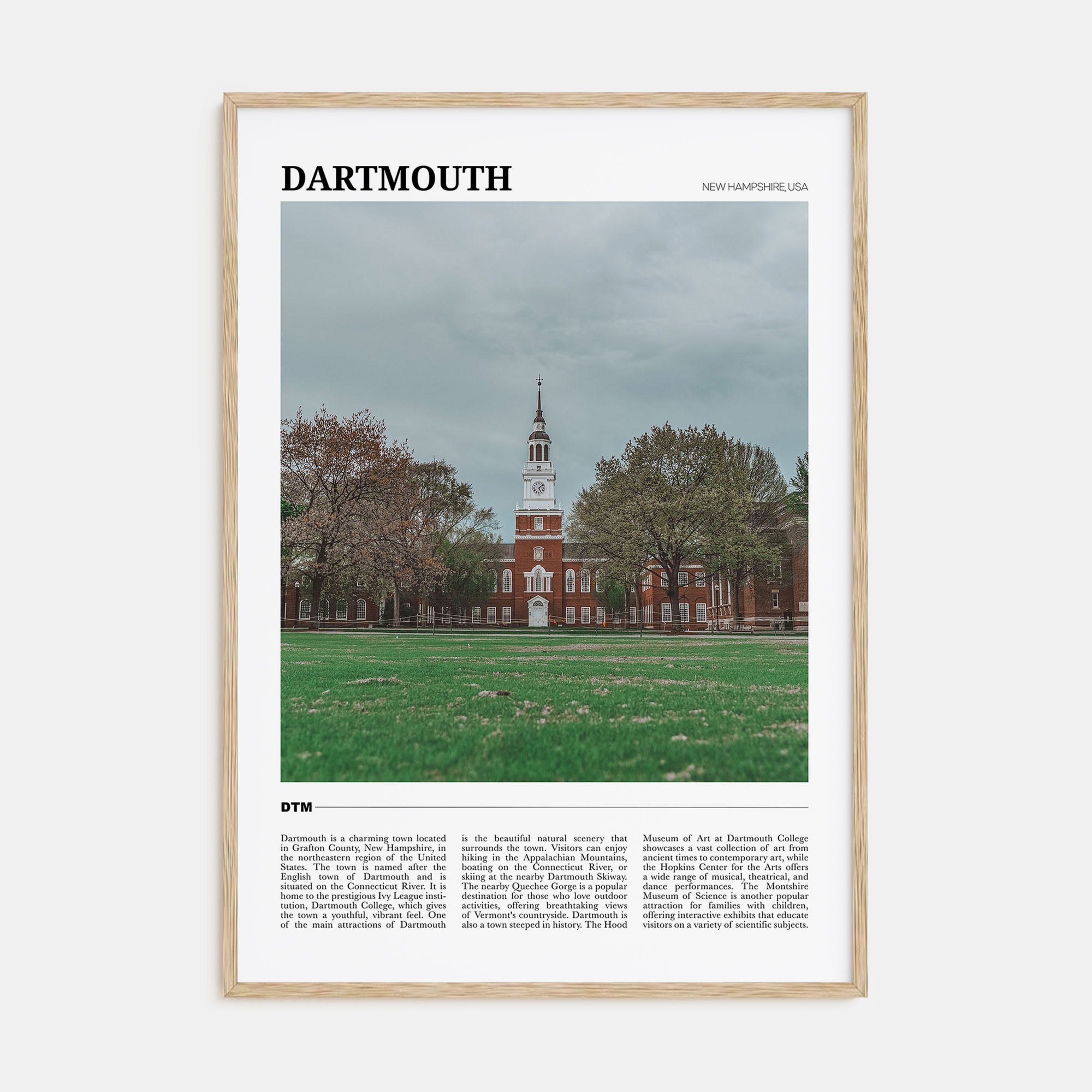 Dartmouth, New Hampshire Travel Color Poster