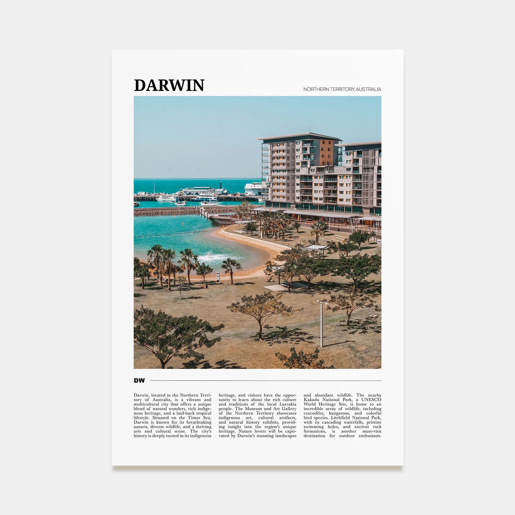 Darwin Travel Color Poster