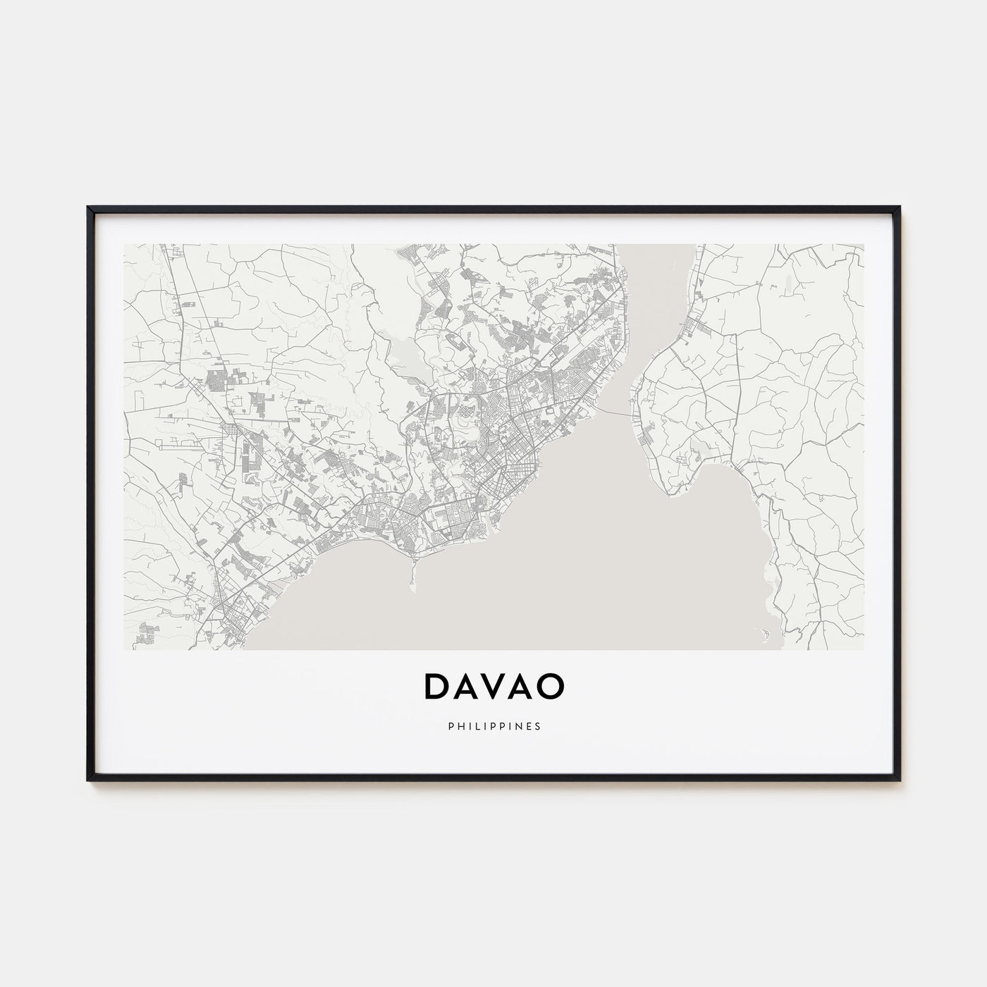 Davao Map Landscape Poster