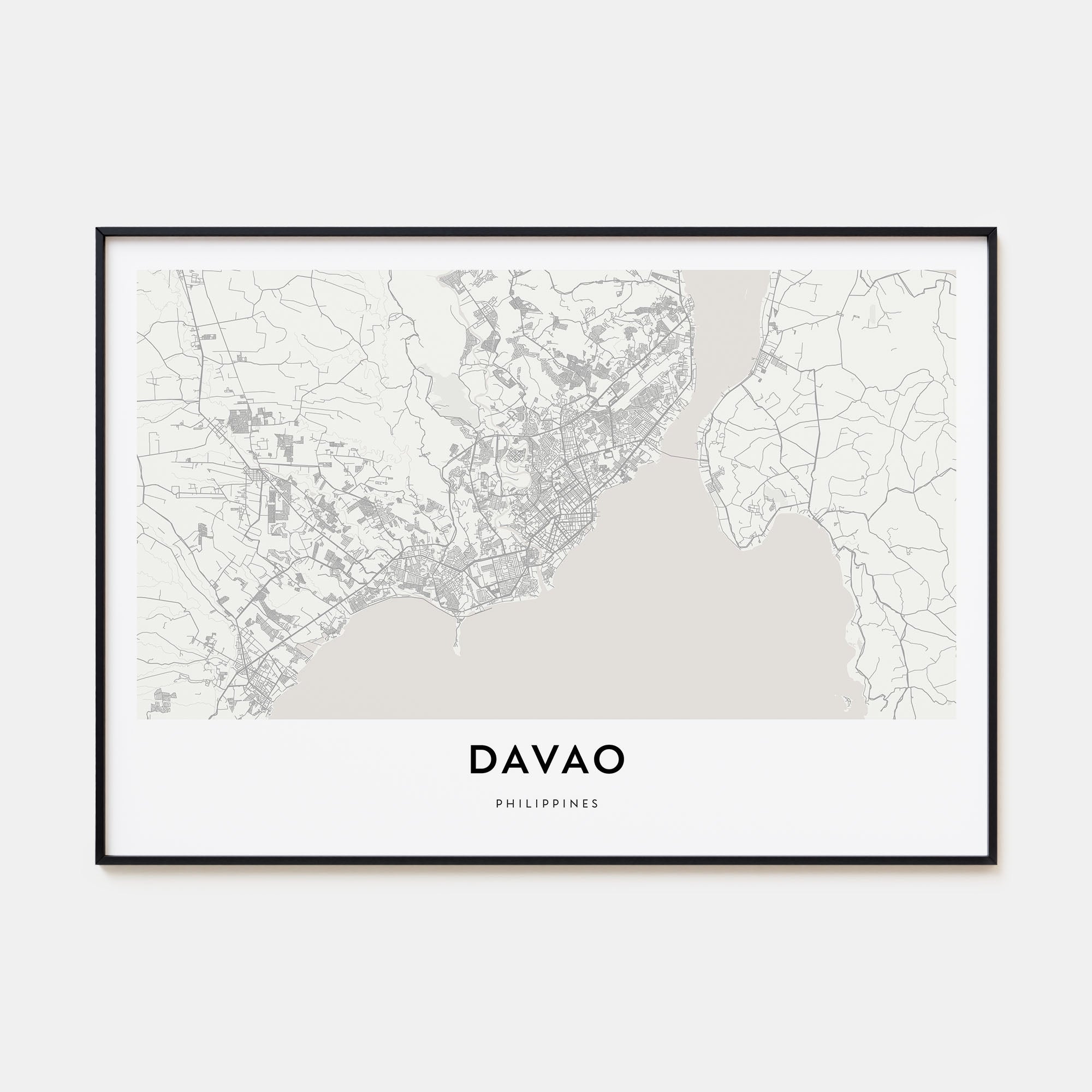 Davao Map Landscape Poster