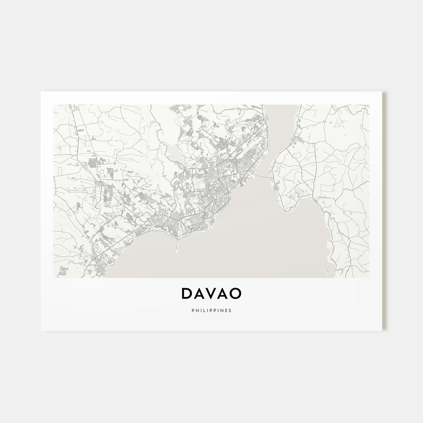Davao Map Landscape Poster