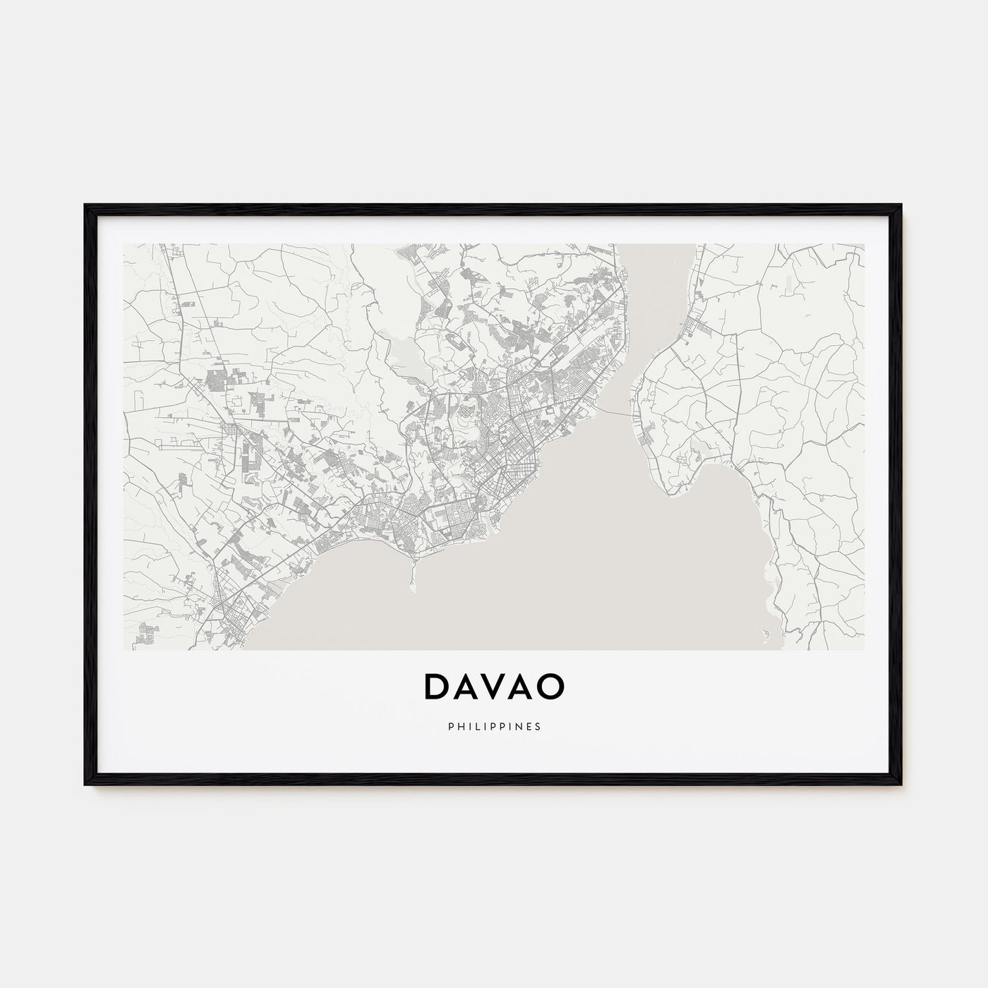Davao Map Landscape Poster