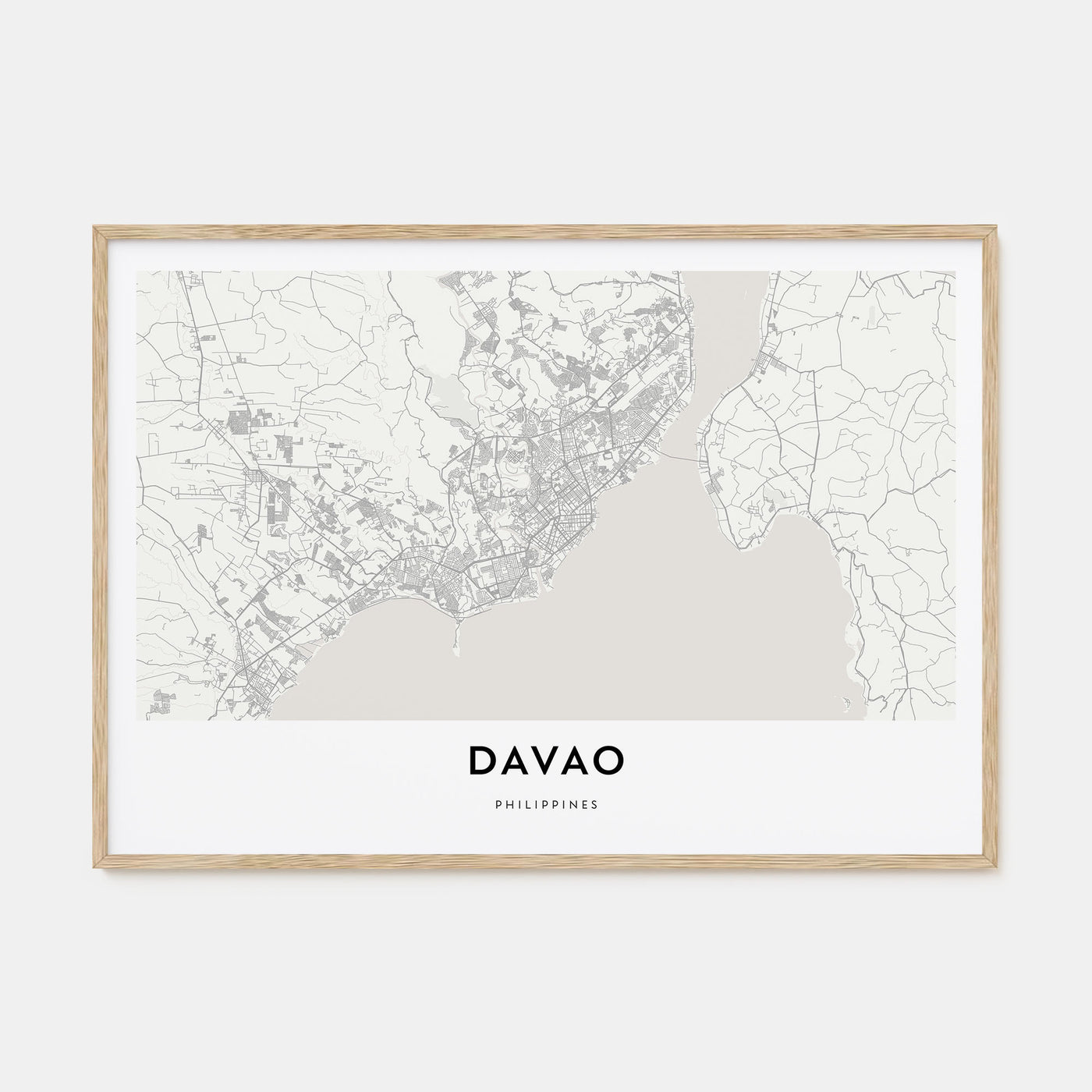 Davao Map Landscape Poster
