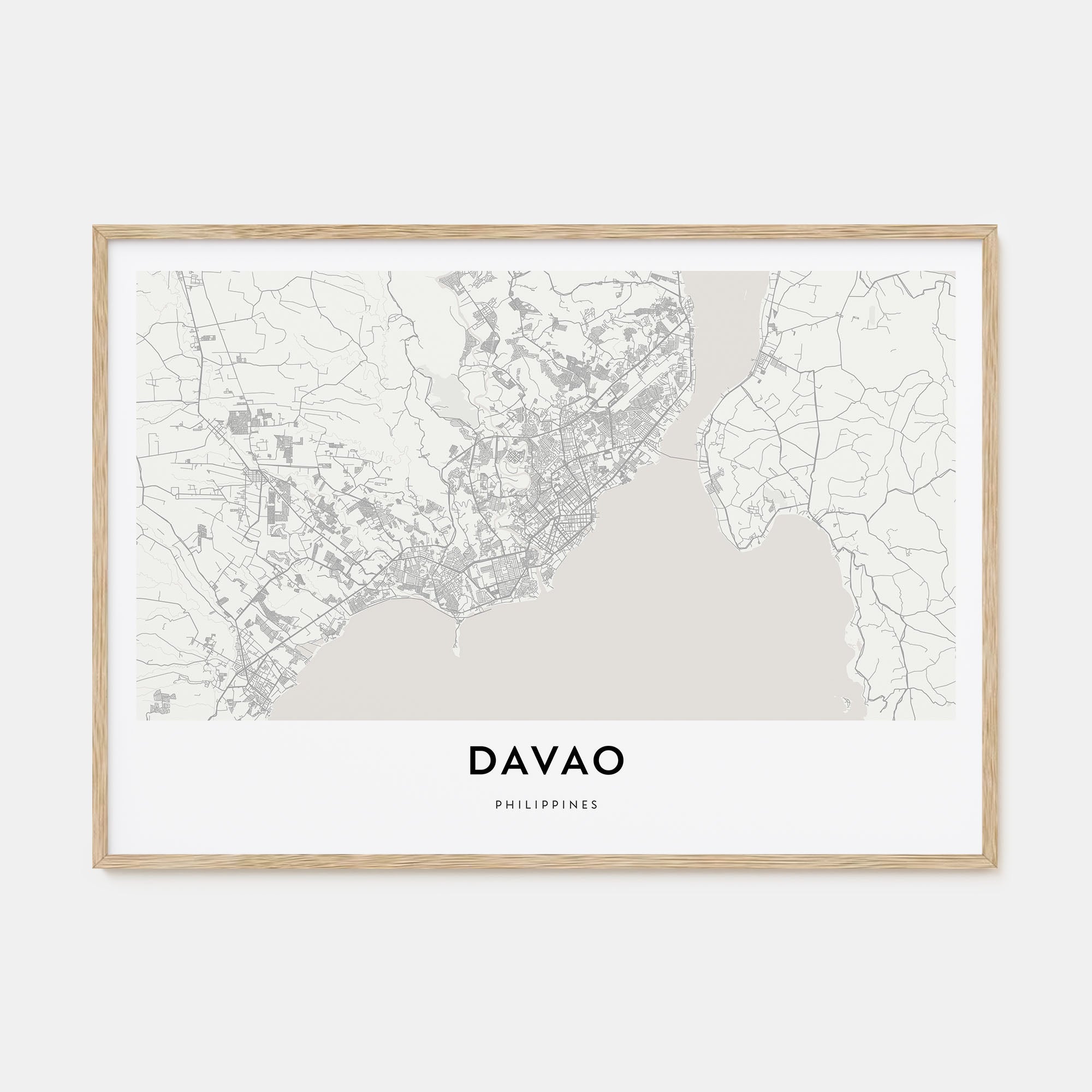 Davao Map Landscape Poster
