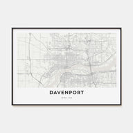 Davenport Map Landscape Poster