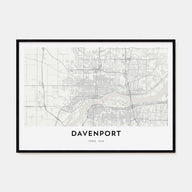 Davenport Map Landscape Poster