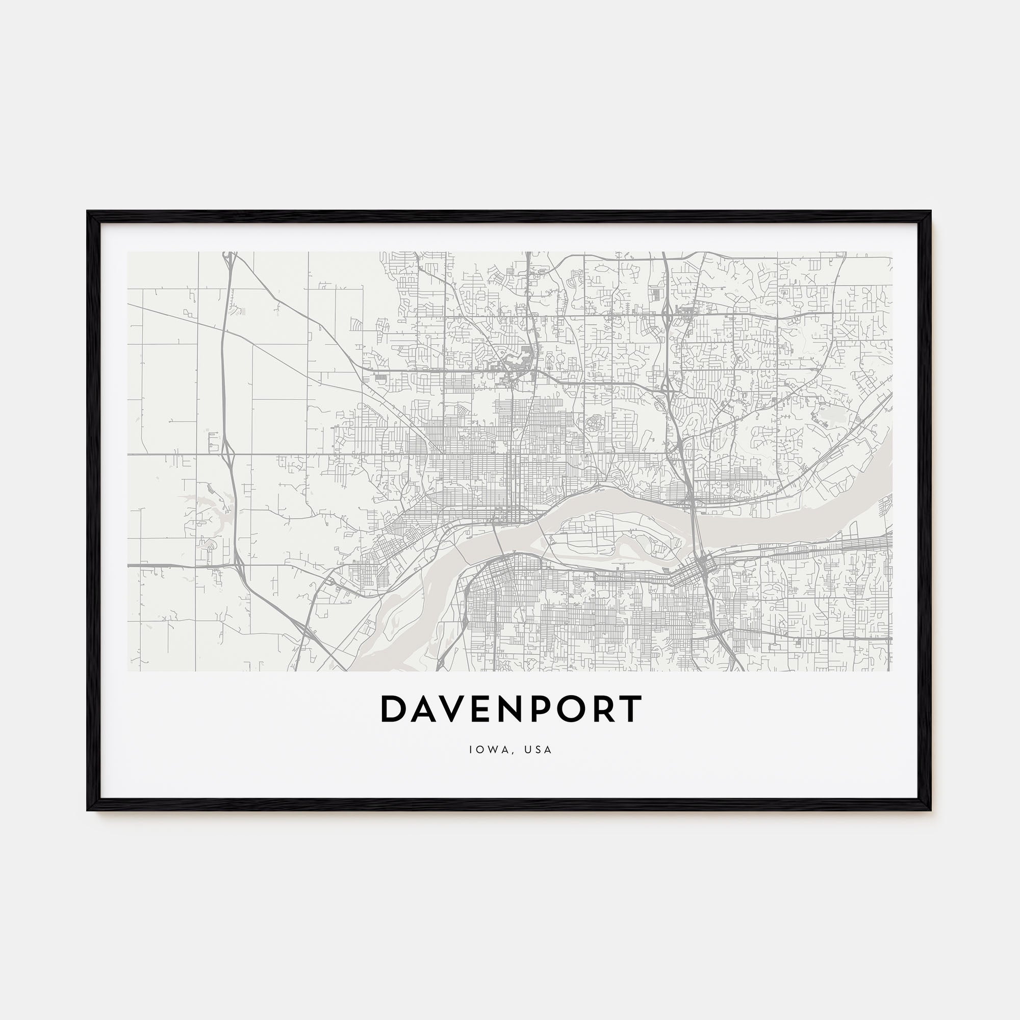 Davenport Map Landscape Poster