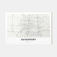 Davenport Map Landscape Poster