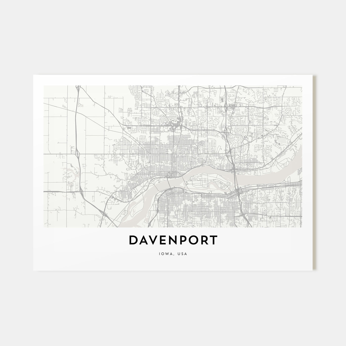 Davenport Map Landscape Poster