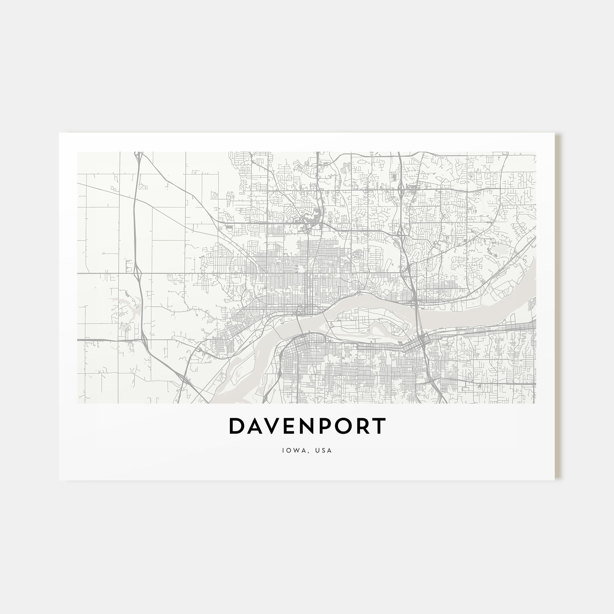 Davenport Map Landscape Poster