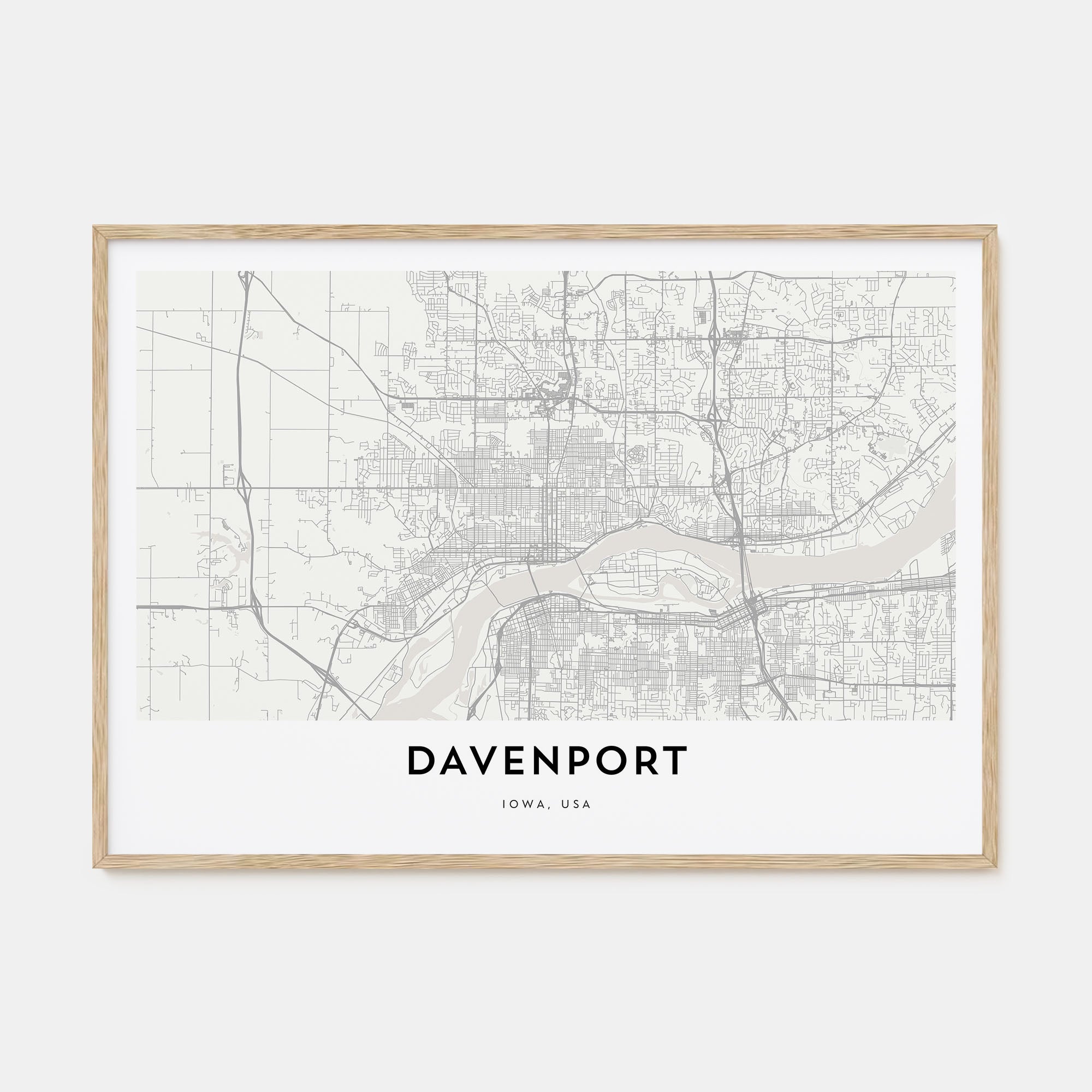 Davenport Map Landscape Poster