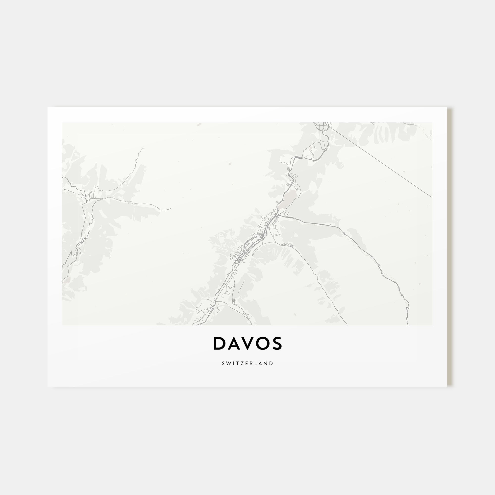 Davos Map Landscape Poster