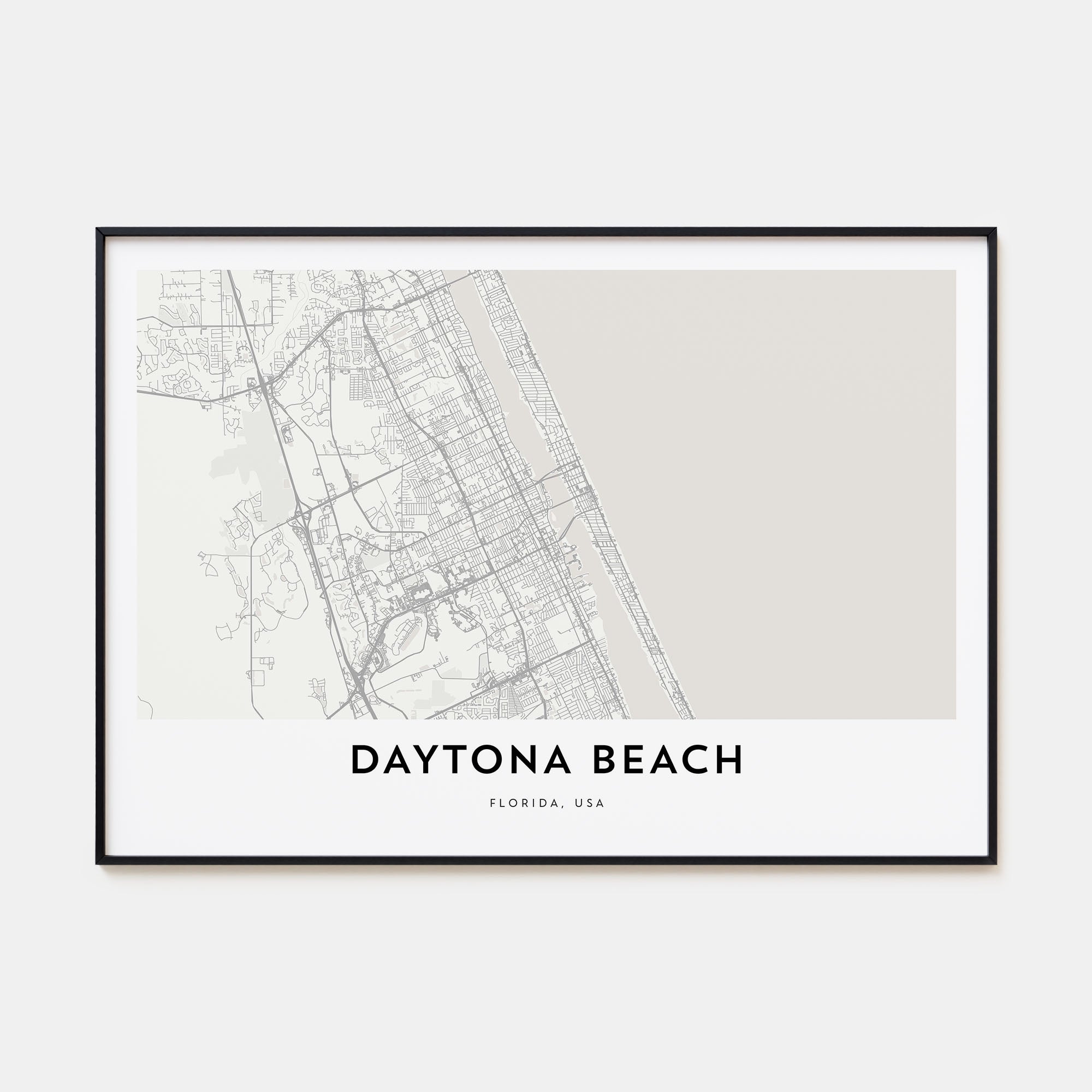 Daytona Beach Map Landscape Poster