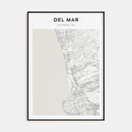 Del Mar Map Portrait Poster