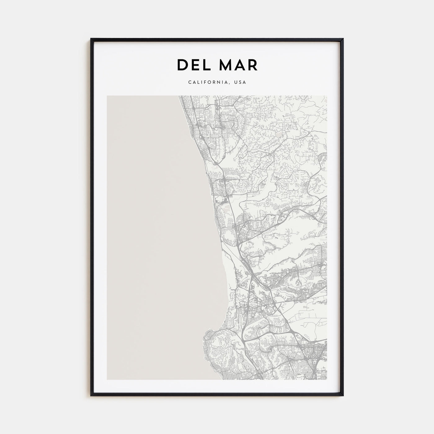 Del Mar Map Portrait Poster