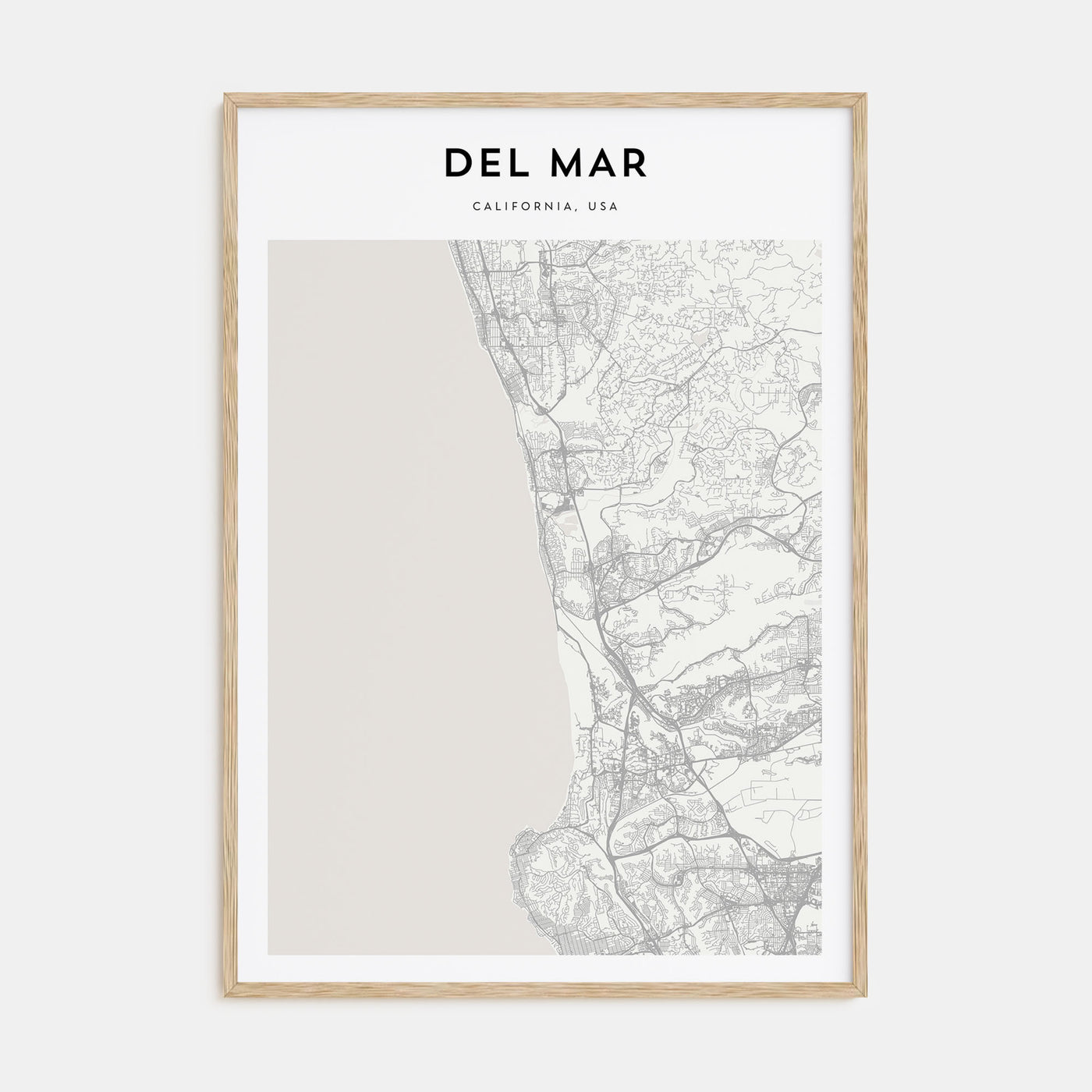 Del Mar Map Portrait Poster