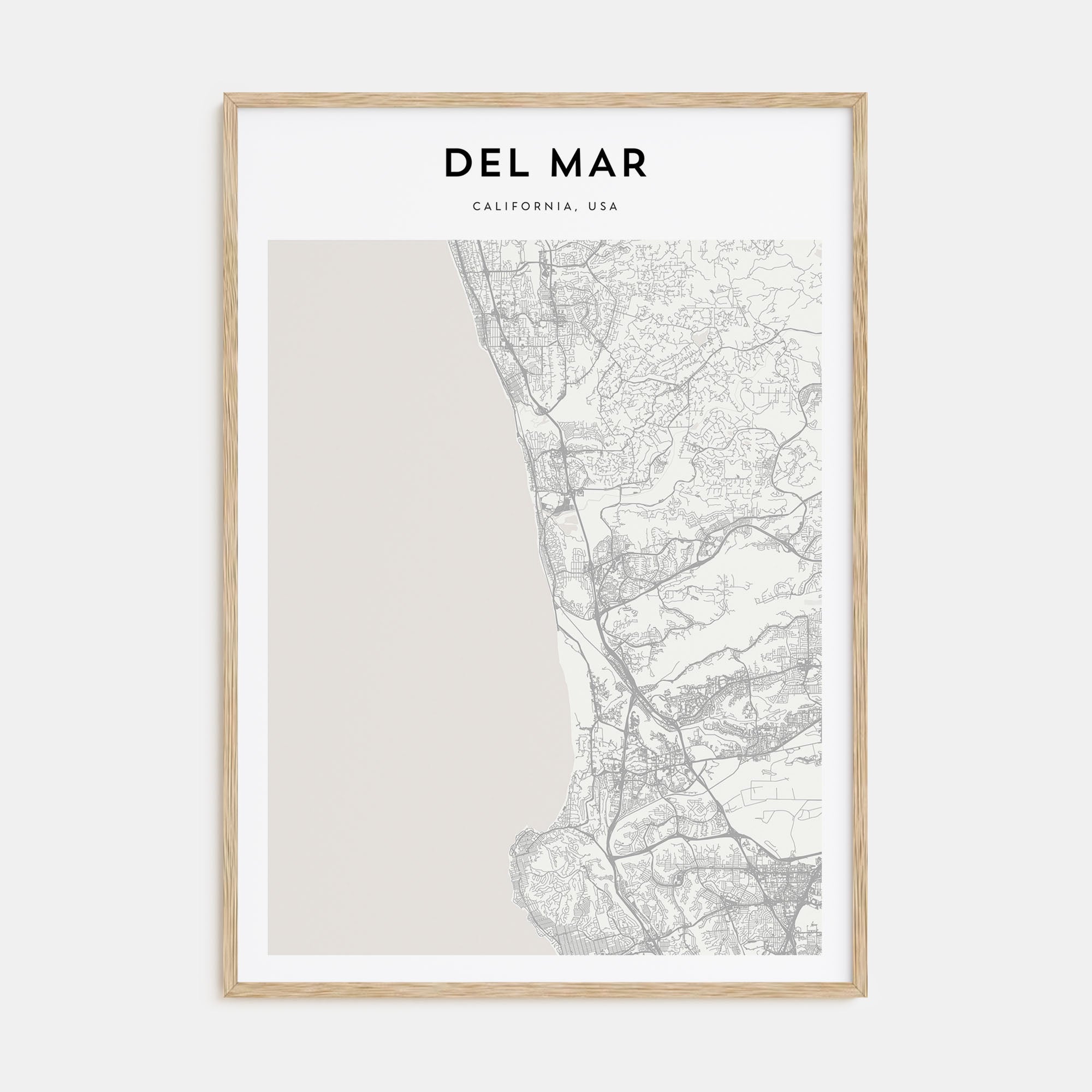 Del Mar Map Portrait Poster