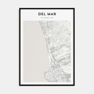 Del Mar Map Portrait Poster