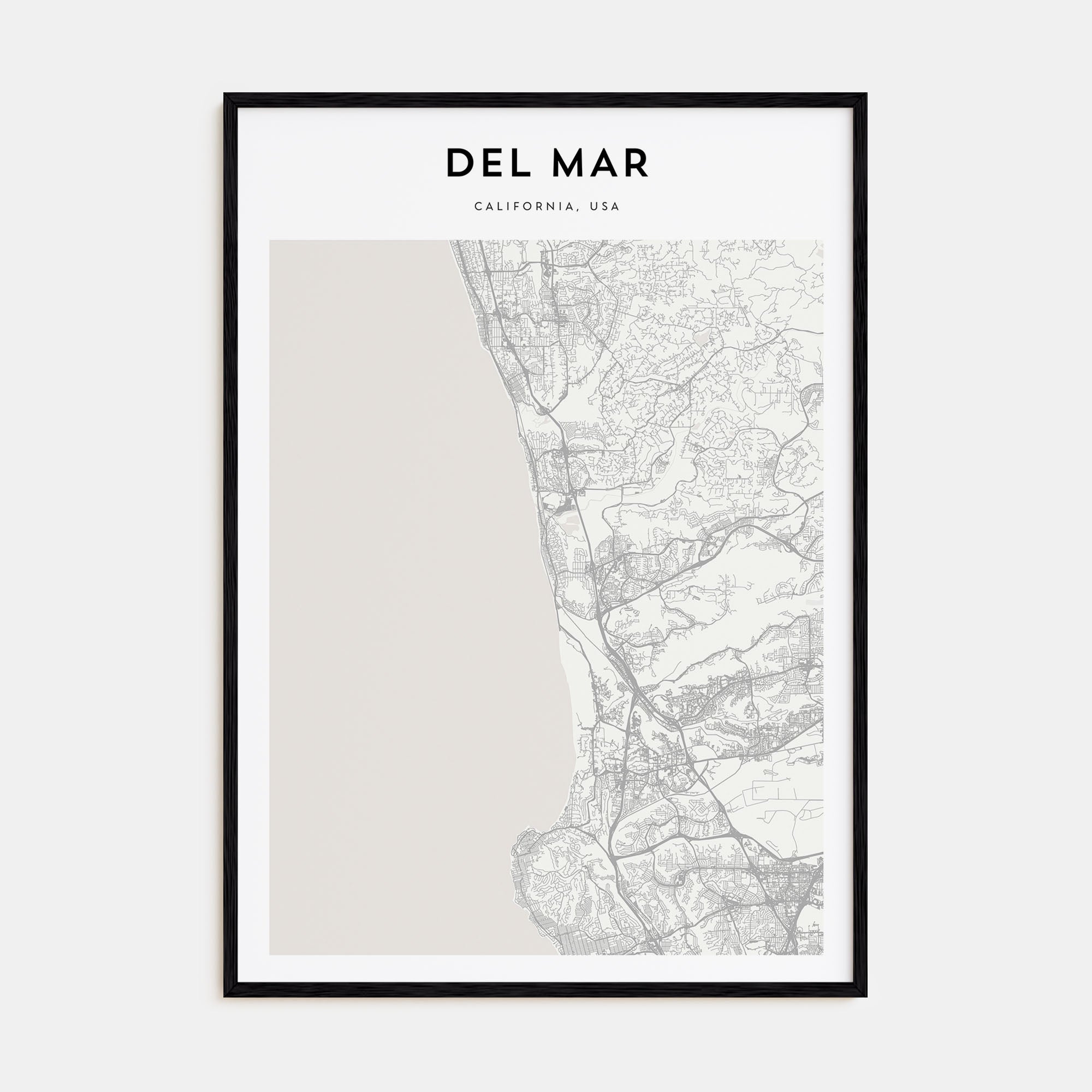 Del Mar Map Portrait Poster