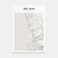 Del Mar Map Portrait Poster