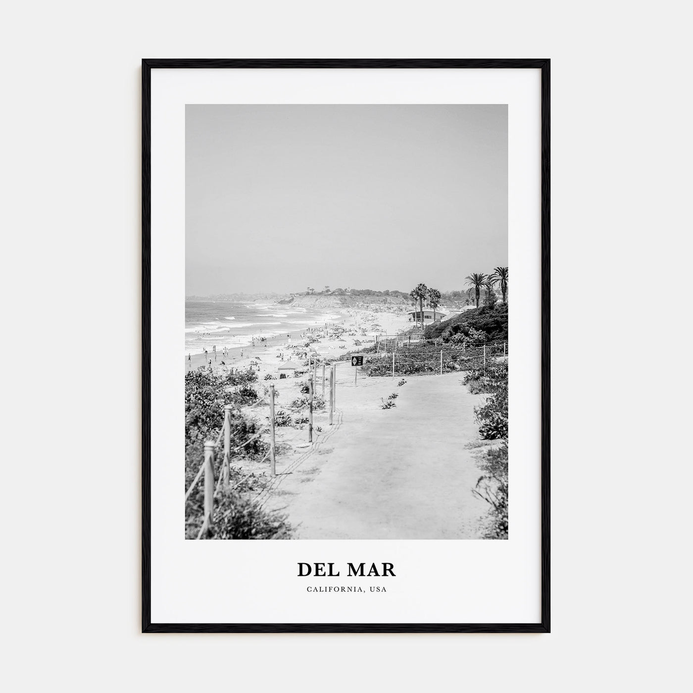 Del Mar Portrait B&W No 1 Poster