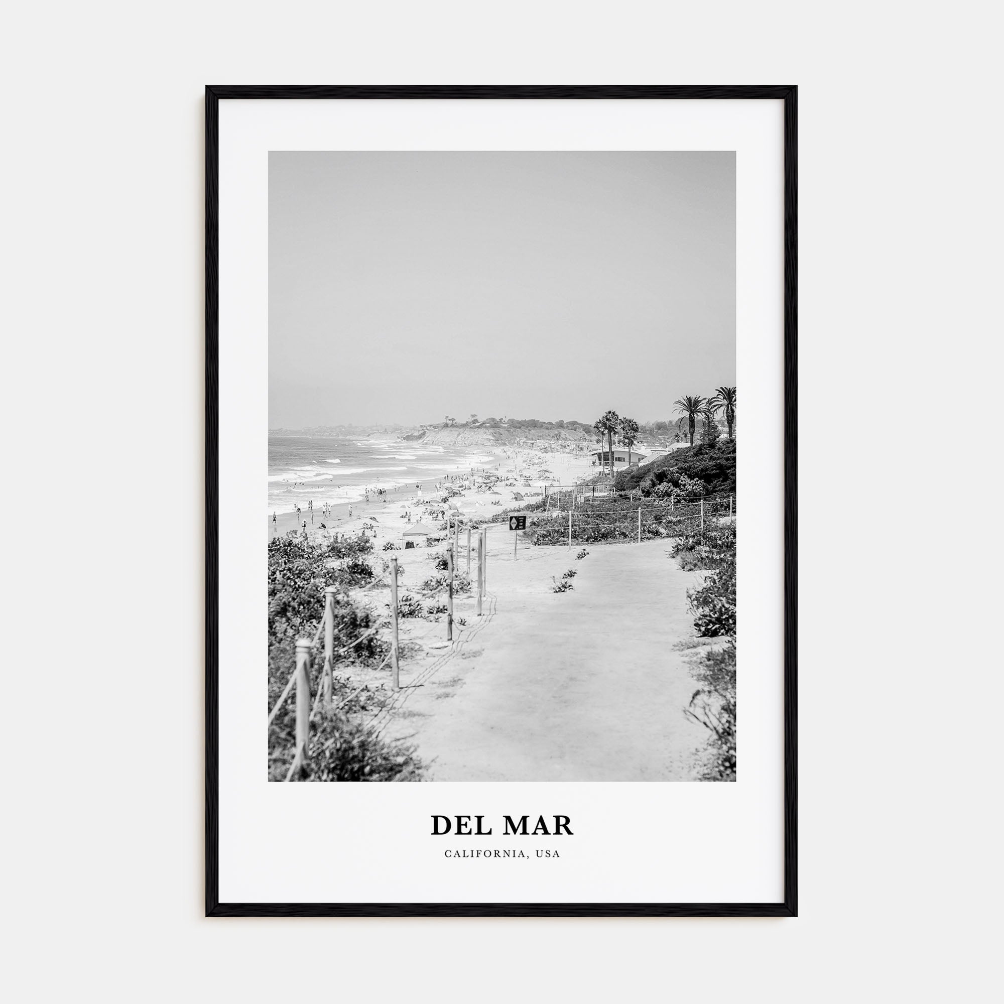 Del Mar Portrait B&W No 1 Poster