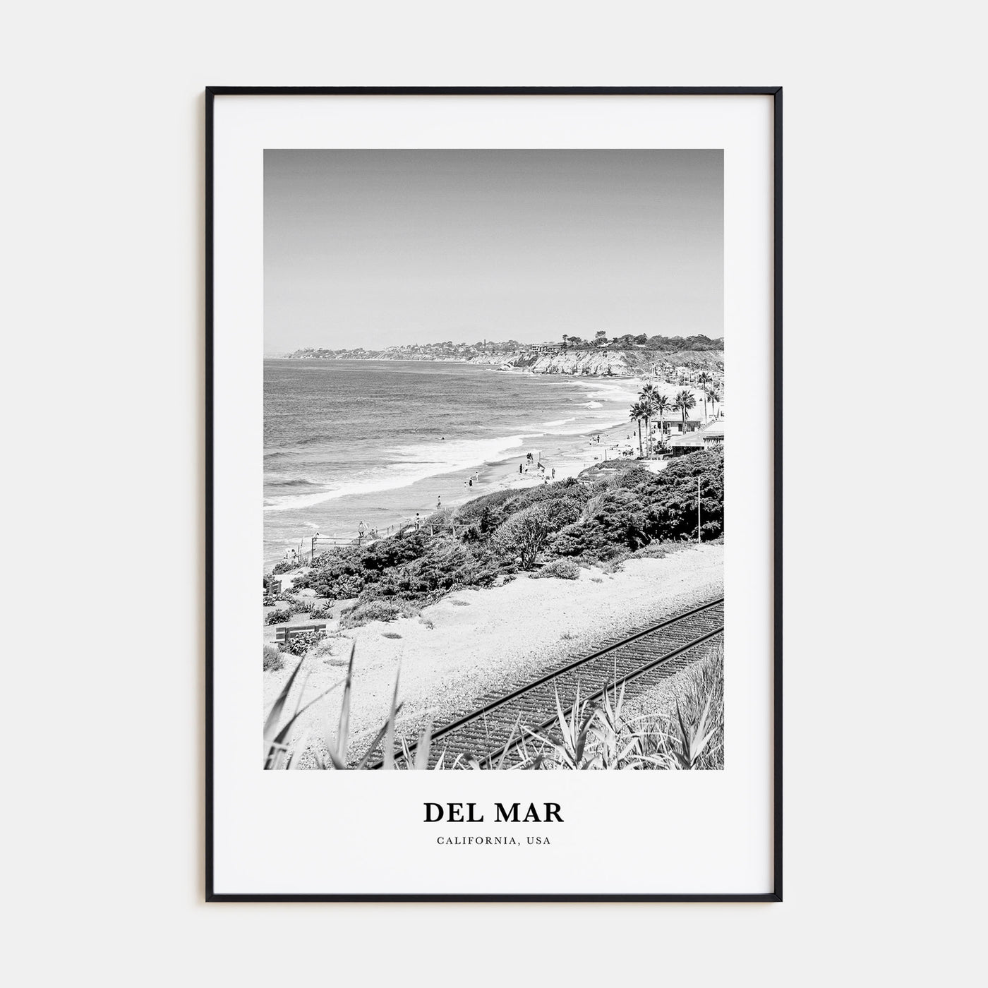Del Mar Portrait B&W No 2 Poster