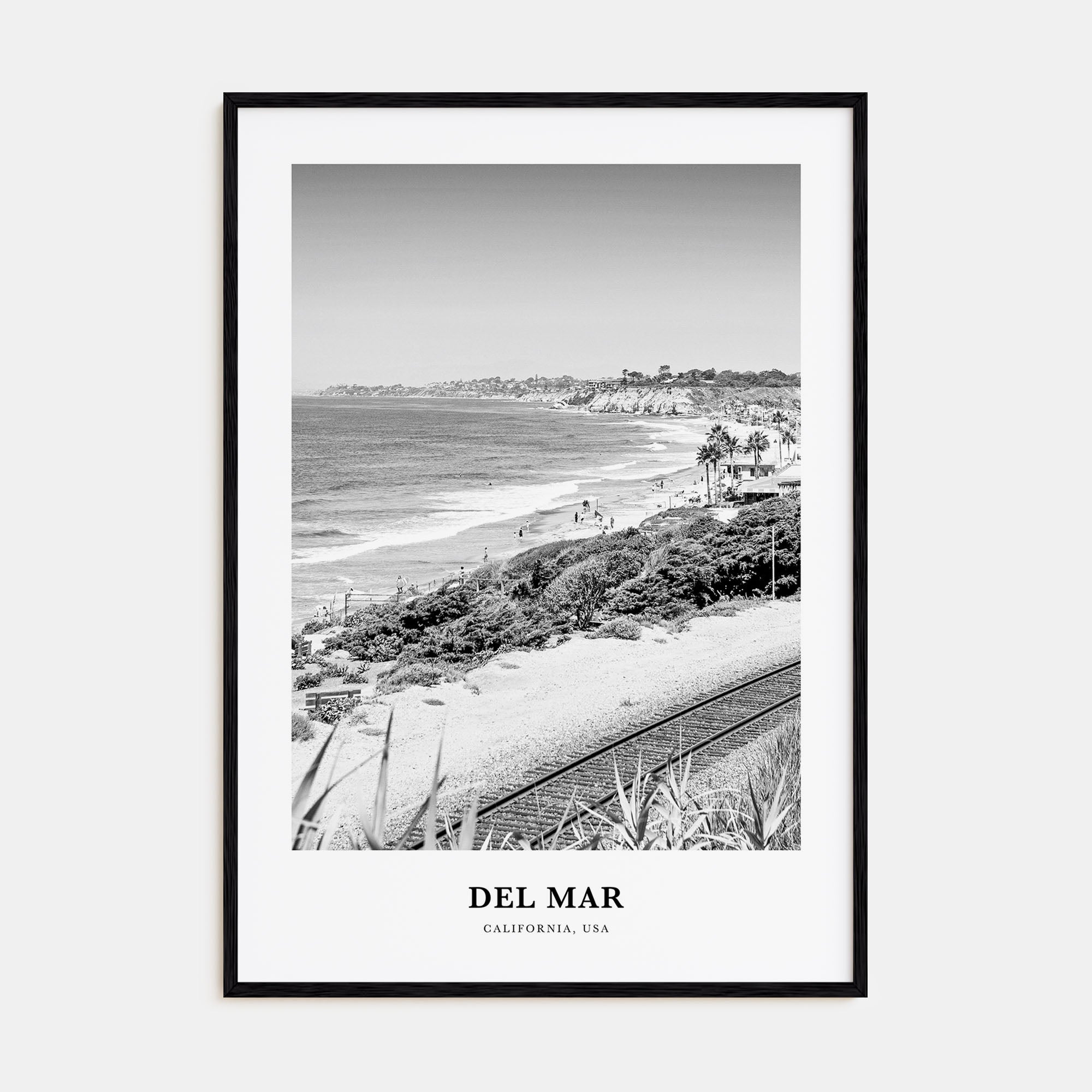 Del Mar Portrait B&W No 2 Poster