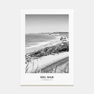 Del Mar Portrait B&W No 2 Poster