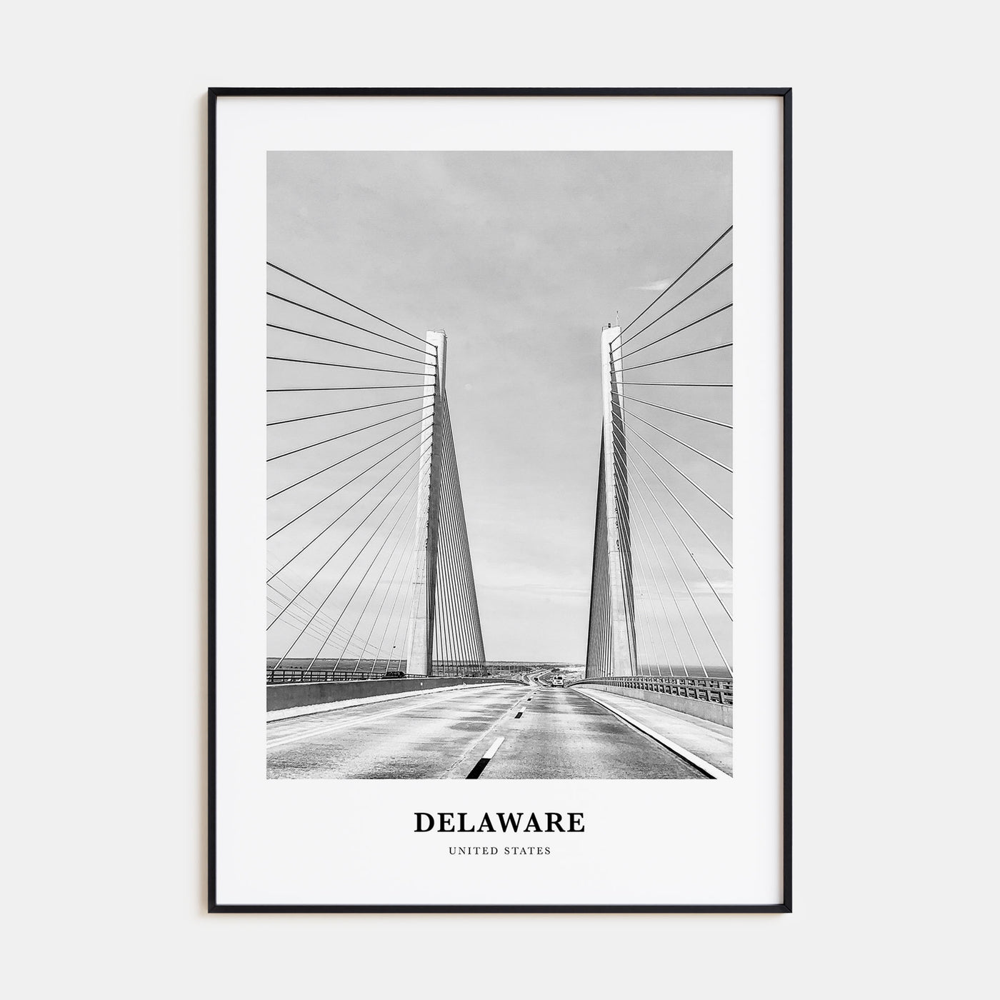 Delaware Portrait B&W Poster