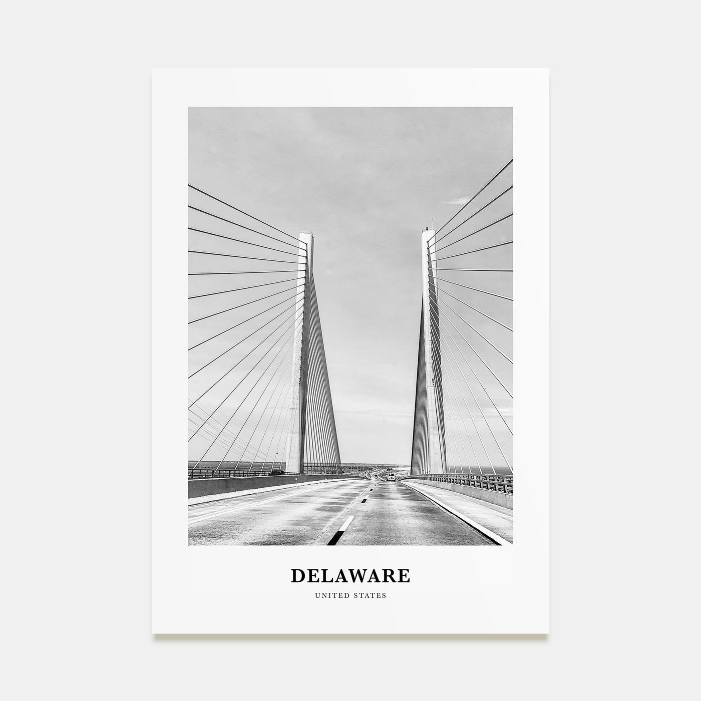 Delaware Portrait B&W Poster