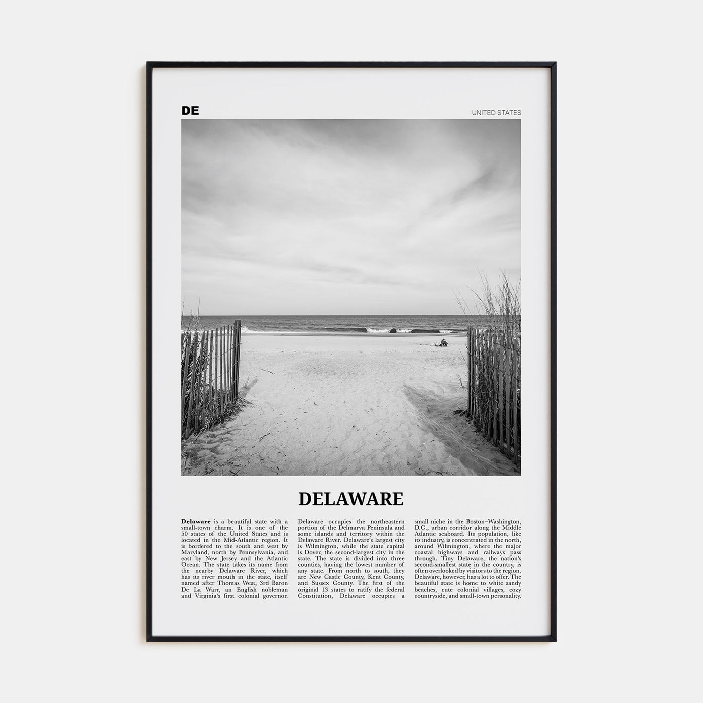 Delaware Travel B&W No 1 Poster